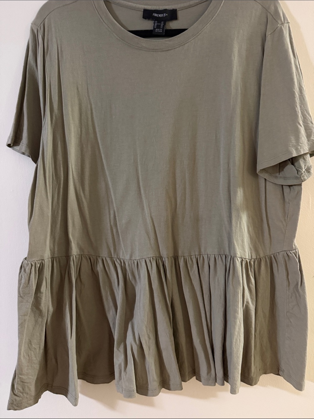 Forever 21 Olive Green Peplum Tee